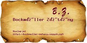 Bockmüller Zétény névjegykártya